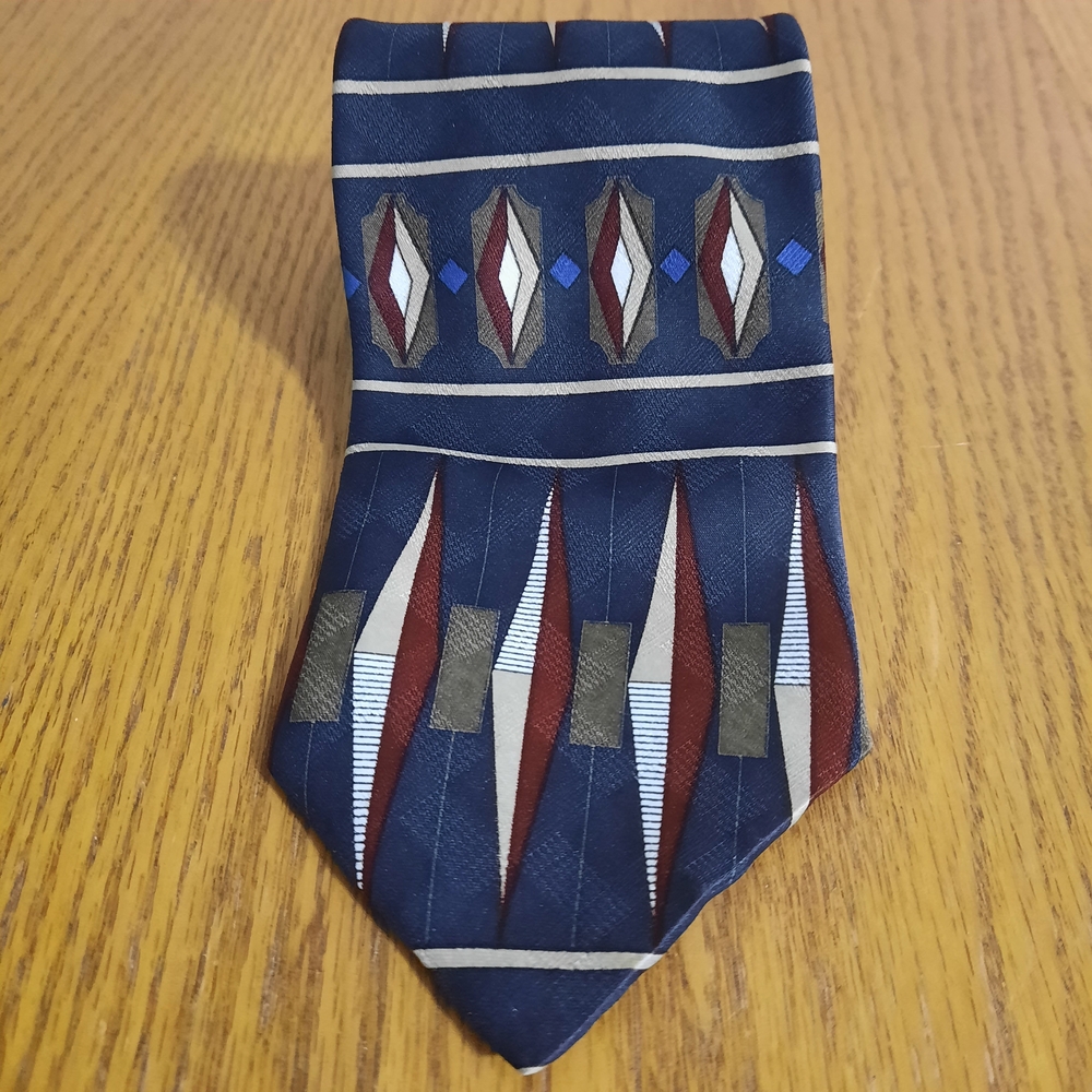 Puritan Special Edition Navy & Brown Geometric Tie | Elegant Men's Formalwear